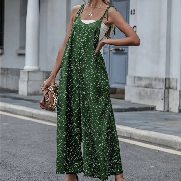 Boho polka dot knot cami jumpsuit - Picture 10 of 16